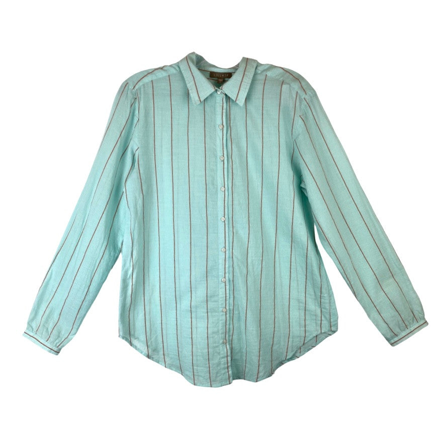 Lilla P Long Sleeve Striped Button Down-Thumbnail