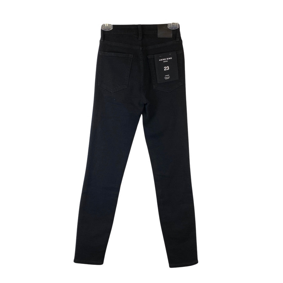 Anine Bing Black Jagger High Rise Skinny Jeans-Back