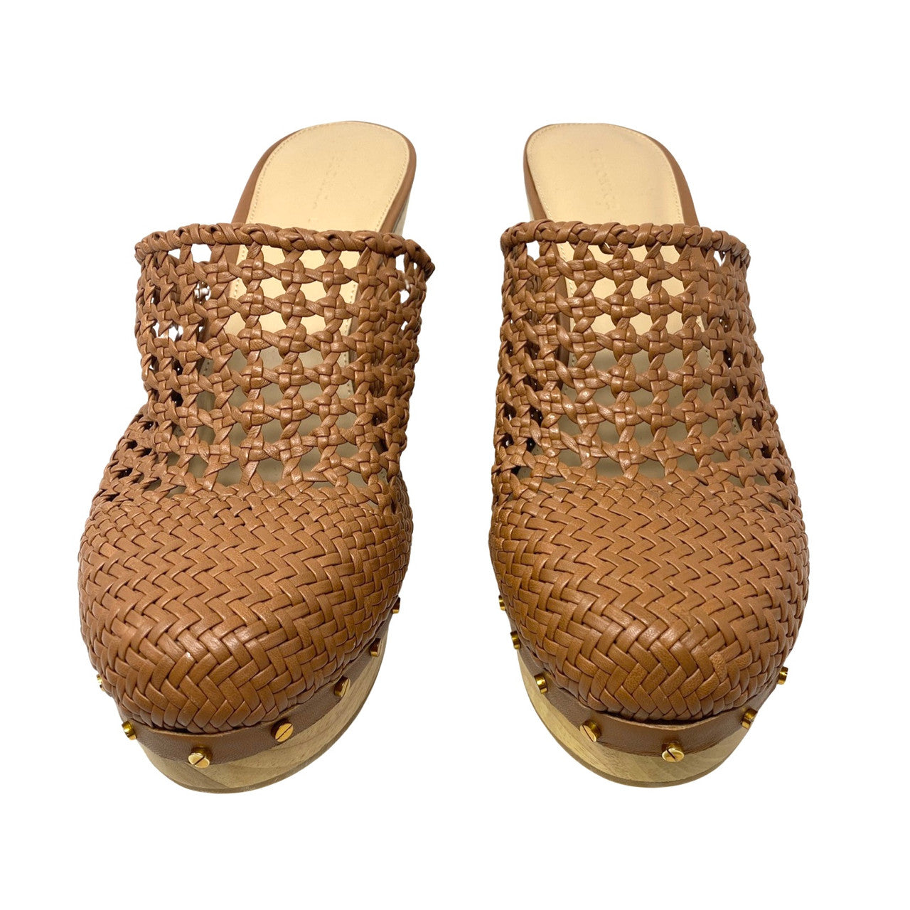 Veronica Beard Hardie Woven Leather Clogs-front