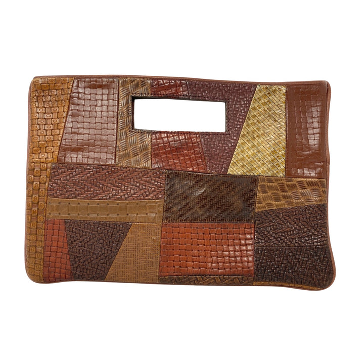 Leather Patch Clutch