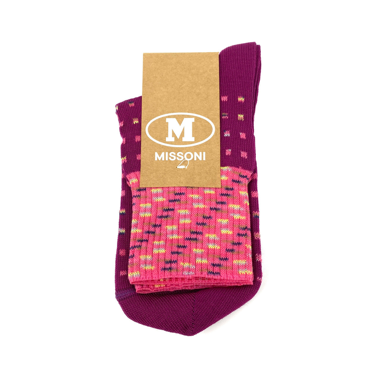 Missoni Pink and Purple Square Pattern Socks-Thumbnail