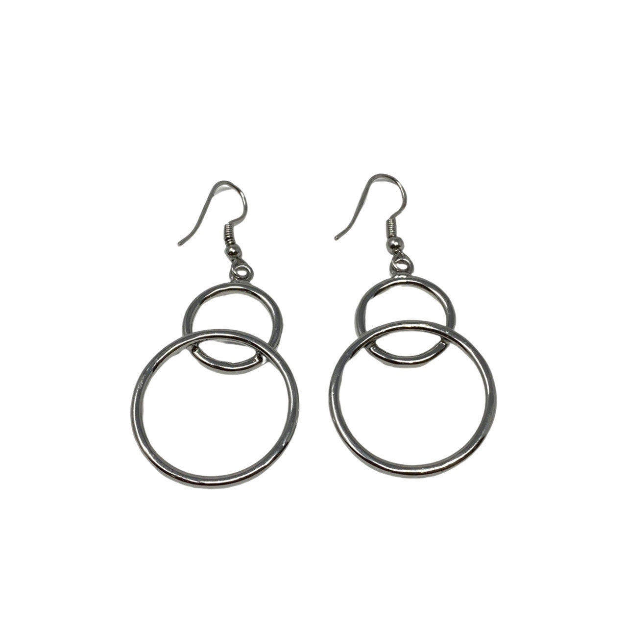 Double Hoop Drop Earrings-Back