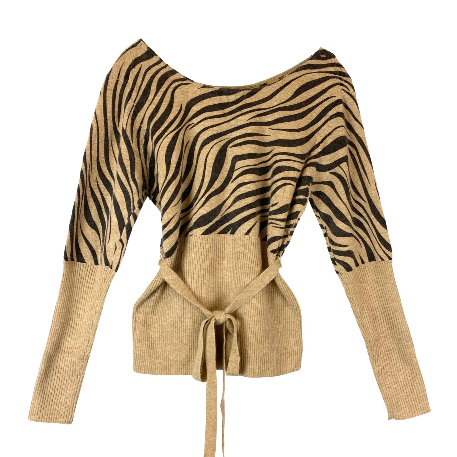 BCBGMAXAZRIA Zebra Print Knit Top