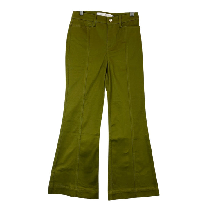 Proenza Schouler White Label Green Cotton Twill Cropped Pants-Thumbnail