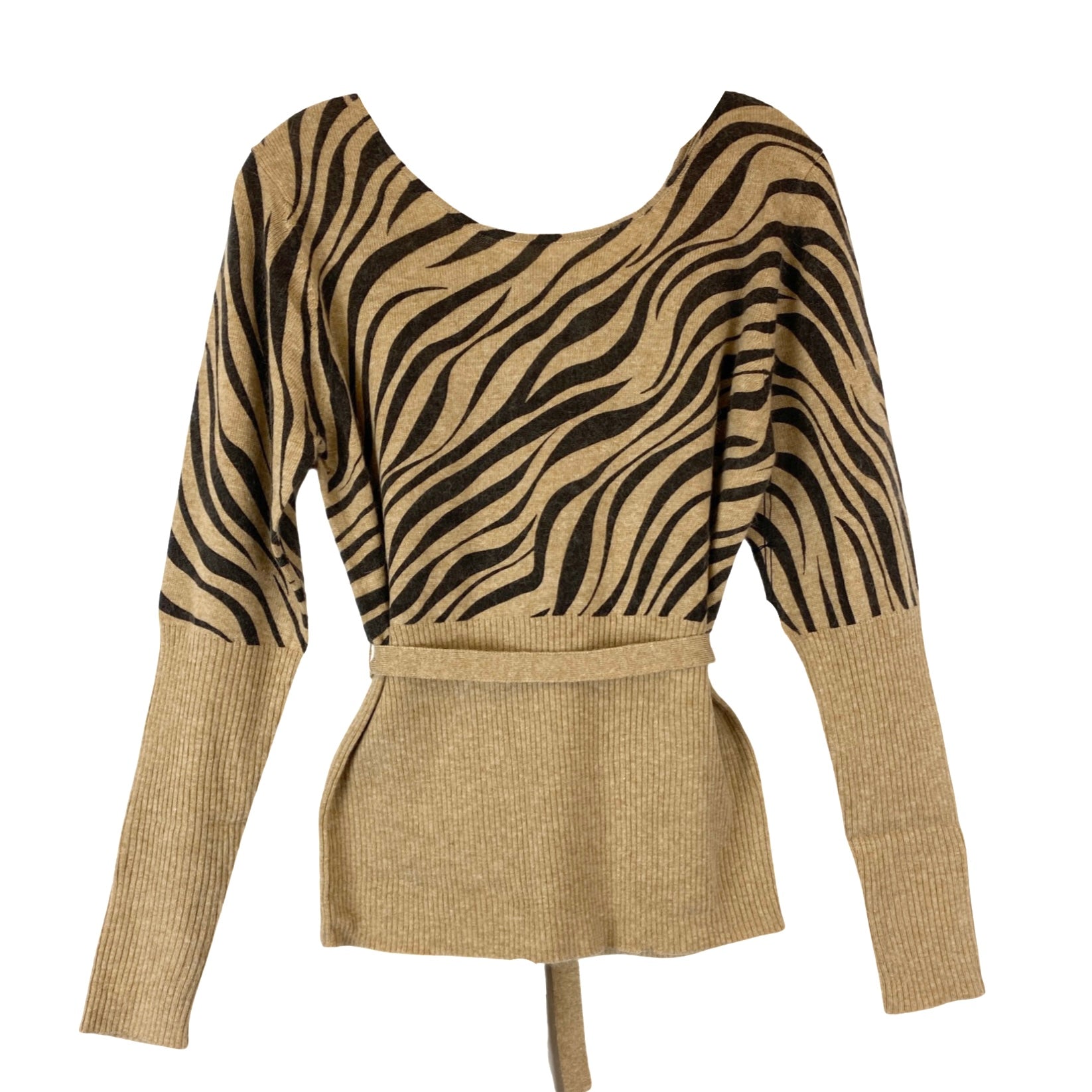 BCBGMAXAZRIA Zebra Print Knit Top