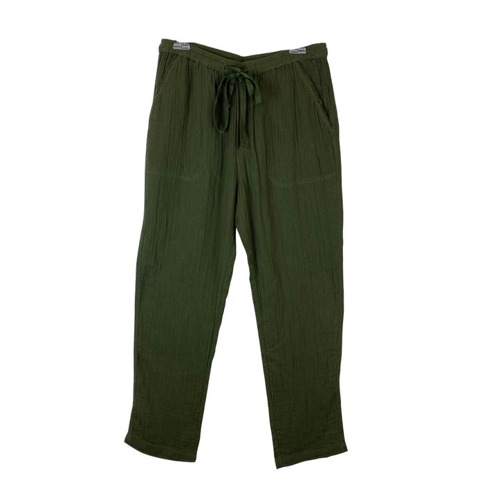 Lilla P Cotton Voile Easy Pant-Green Front