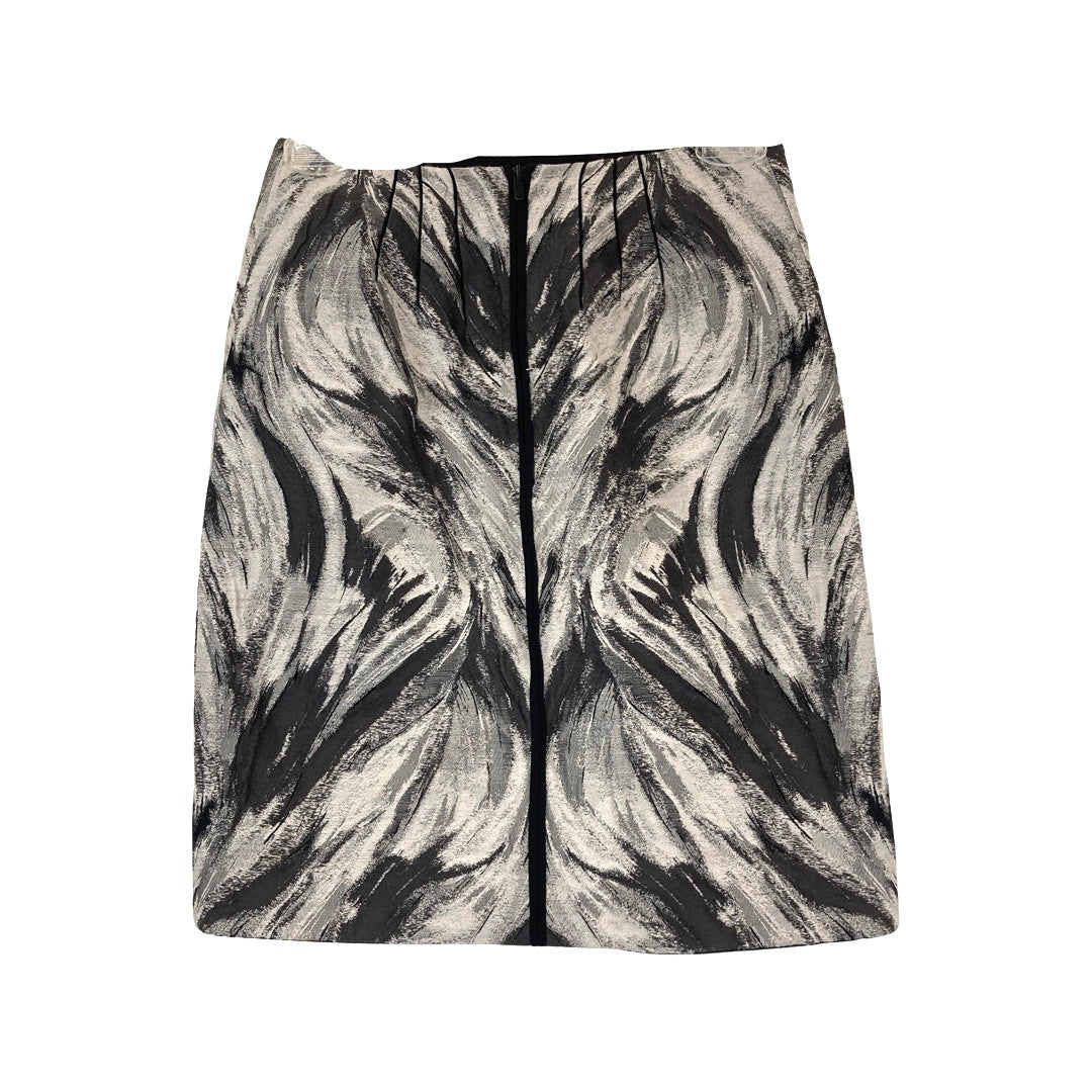 Zac Posen Brushstroke Jacquard Skirt-Back