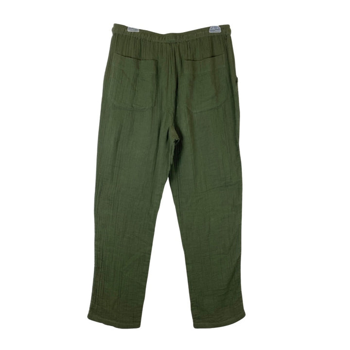Lilla P Cotton Voile Easy Pant-Green Back