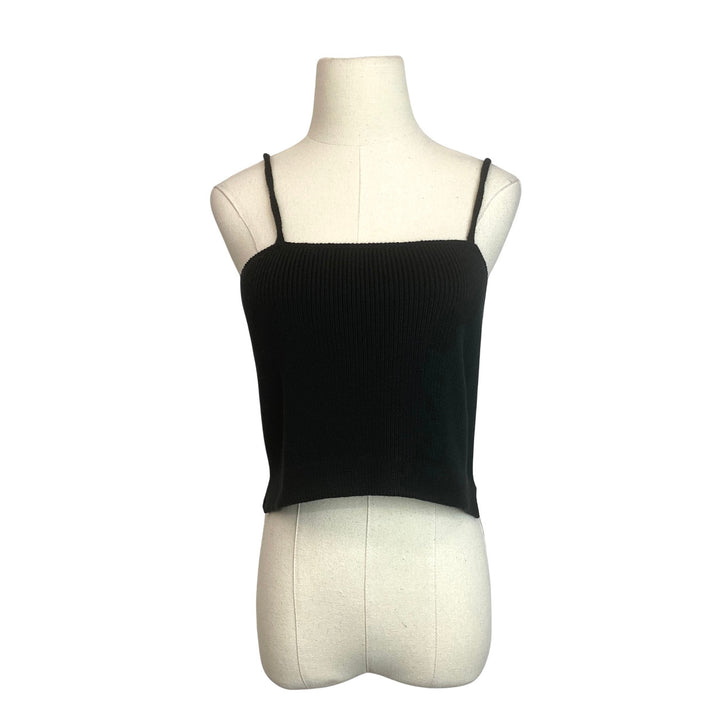 Proenza Schouler White Label Cotton Cashmere Tank-Black front