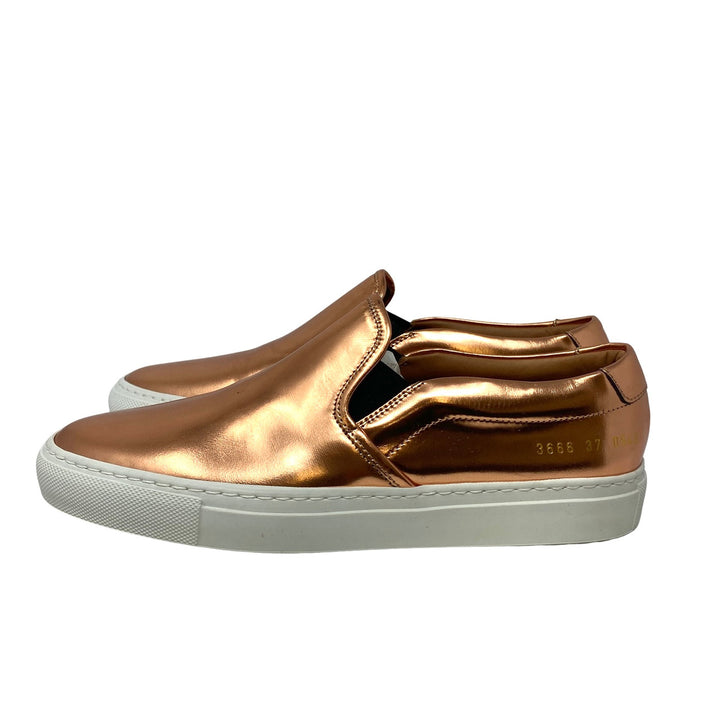 Woman by Common Projects Copper Metallic Slip On Sneakers-Side