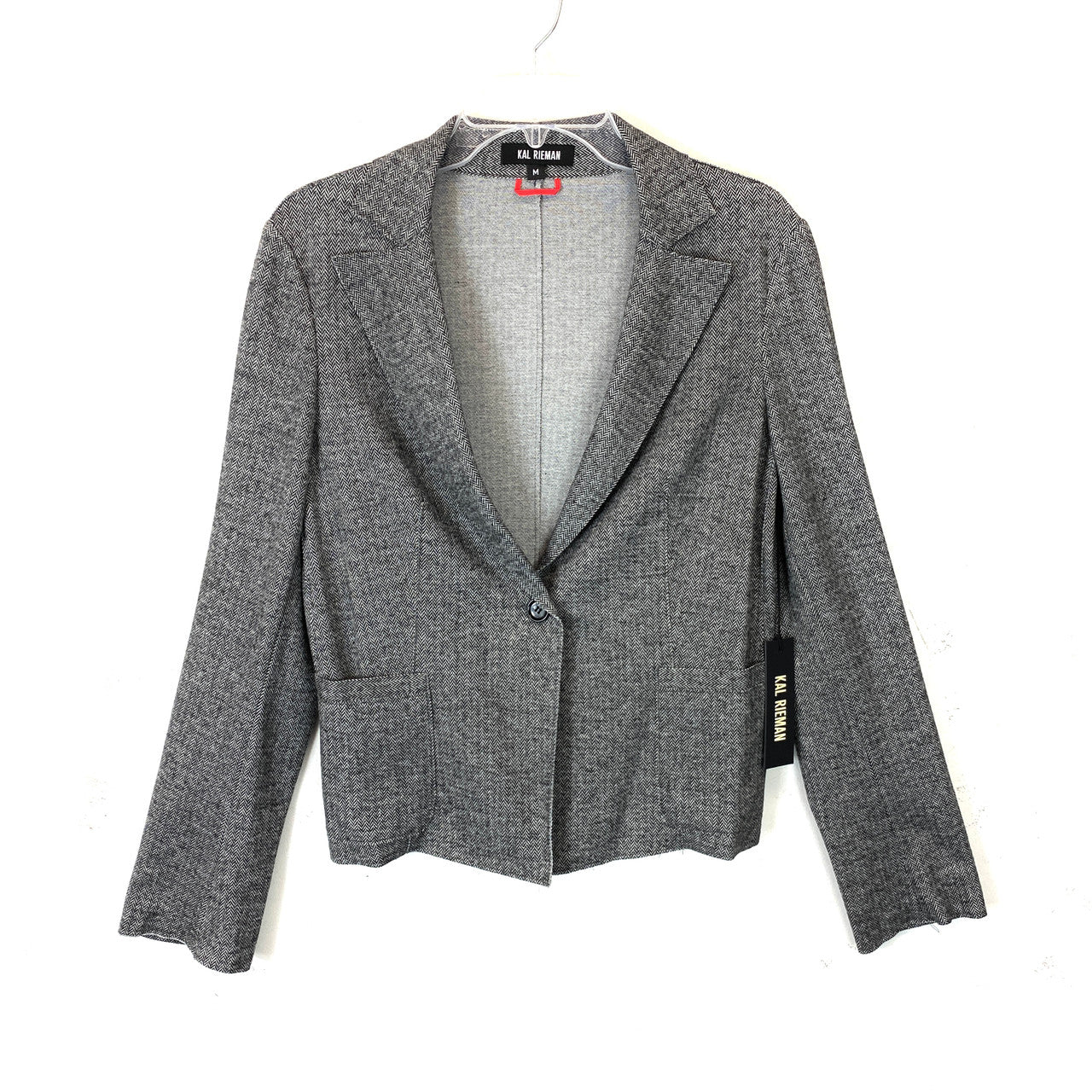 Kal Rieman Chevron Knit Raw Edge Blazer-Thumbnail