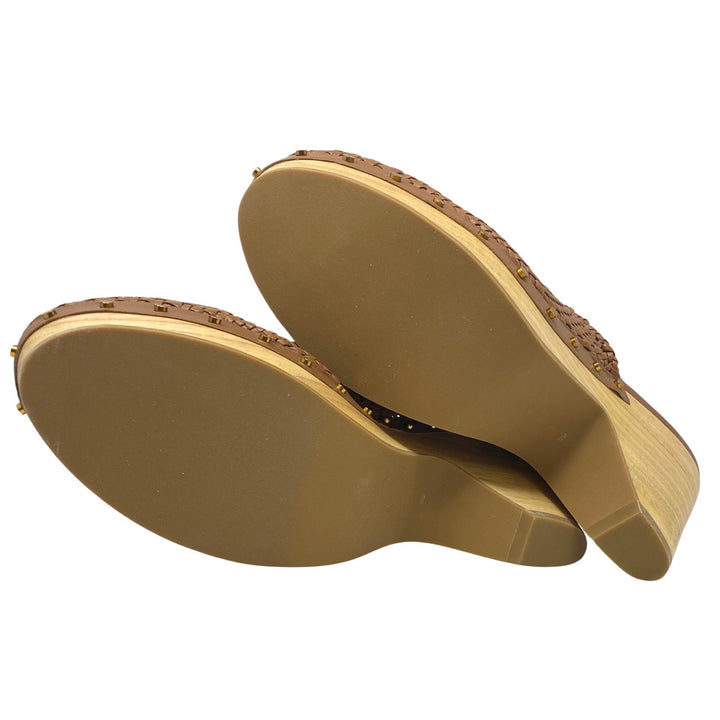 Veronica Beard Hardie Woven Leather Clogs-bottom