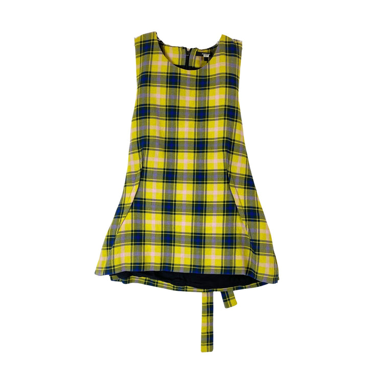 Derek Lam Plaid Sleeveless Tie Back Top