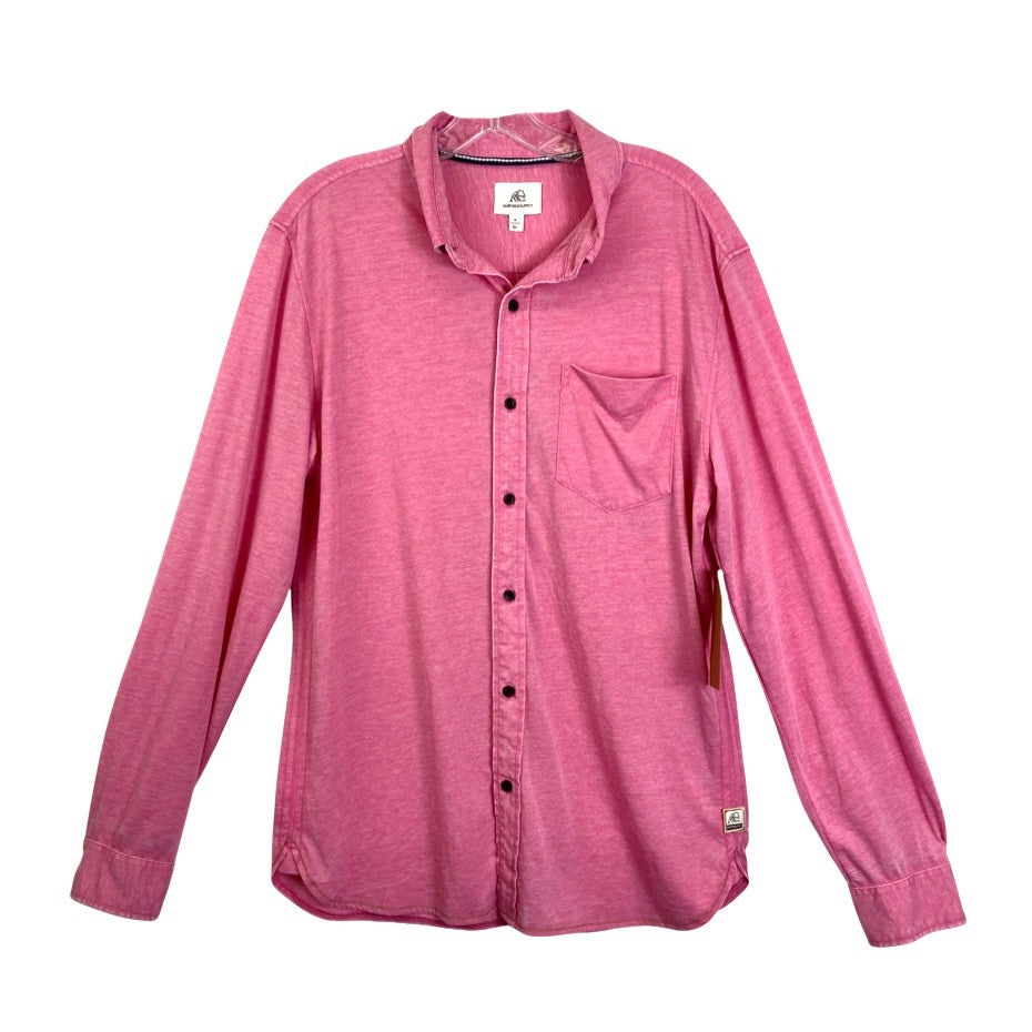 Surfside Supply Brian Burn Out Jersey Shirt-Pink front