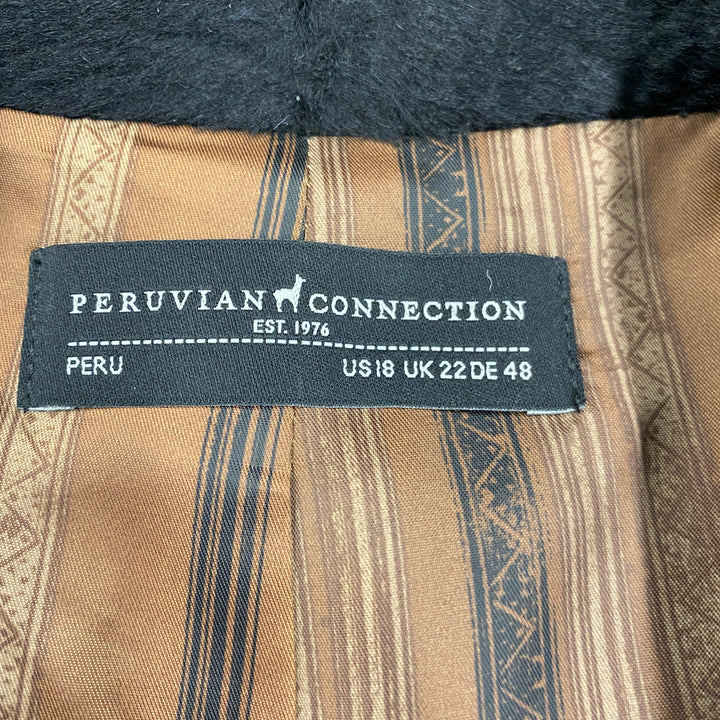 Peruvian Connection Shawl Collar Tailored Alpaca Coat-Label