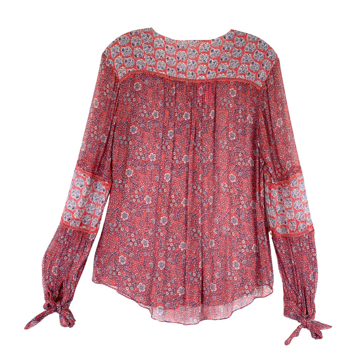 Rebecca Taylor Sheer Button Up Floral Top