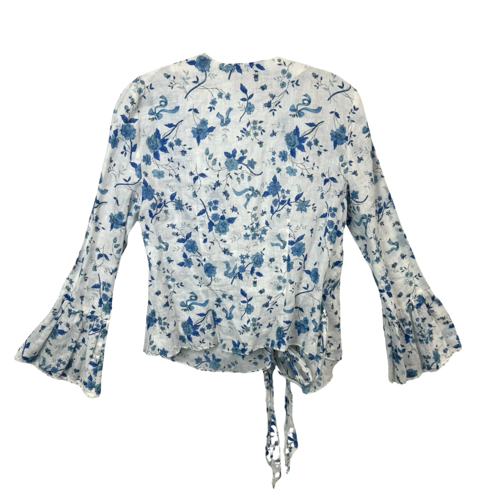 Masano Linen Floral Wrap Top