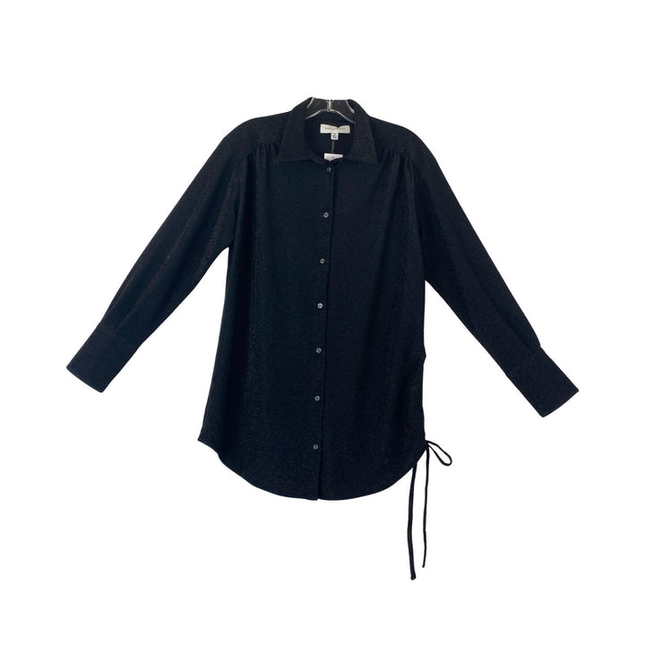 Something Navy Metallic Shirt and Pants Set-Black Shirt Front