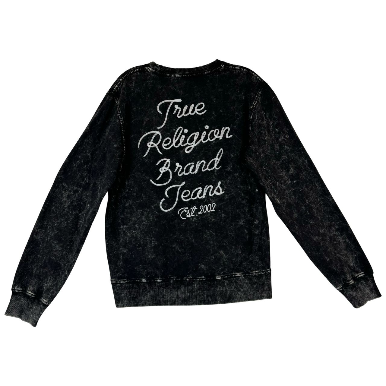 True Religion Antique Wash Pullover-Gray Back