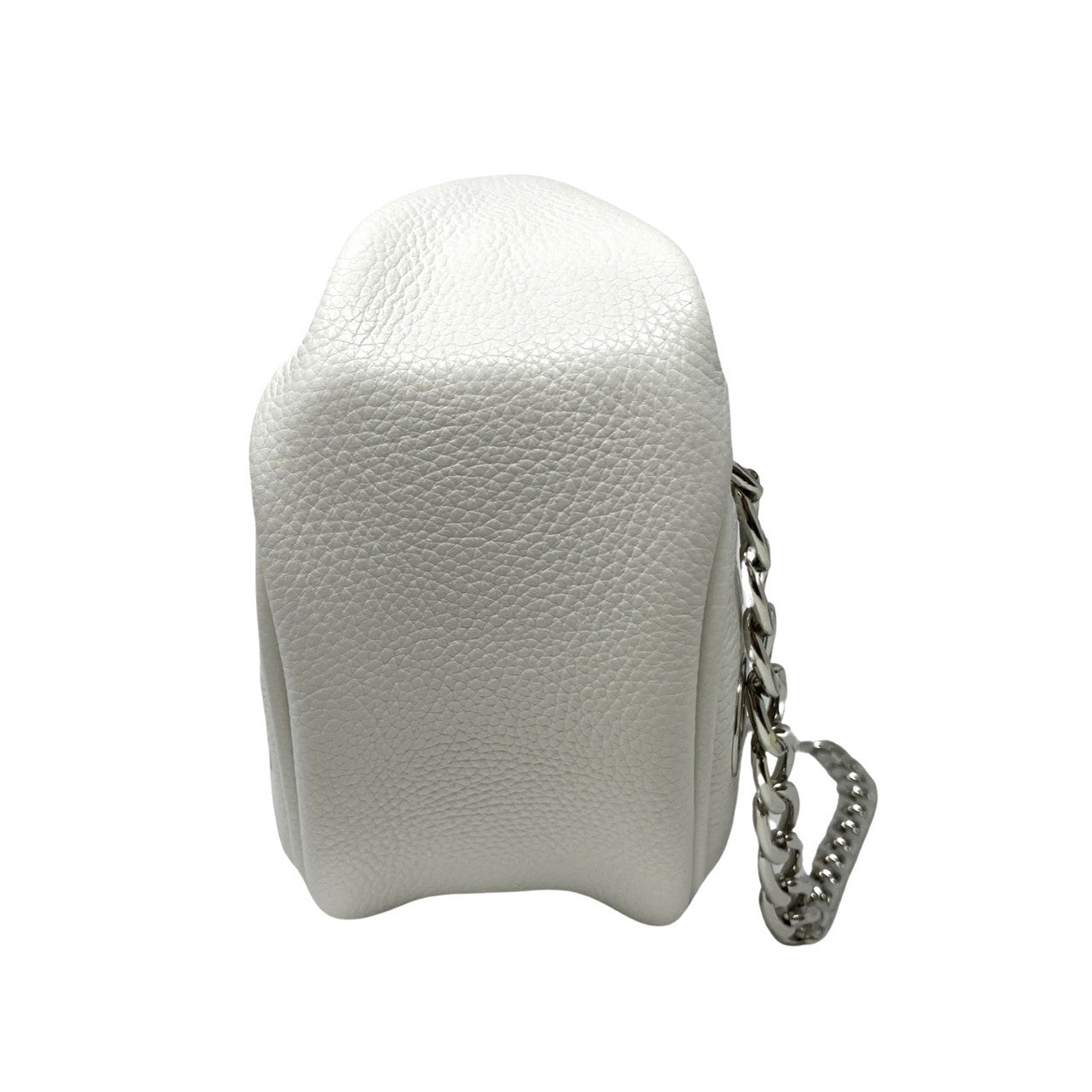 By Far Baby Cush White Grain Leather Eyelet Bag-Side