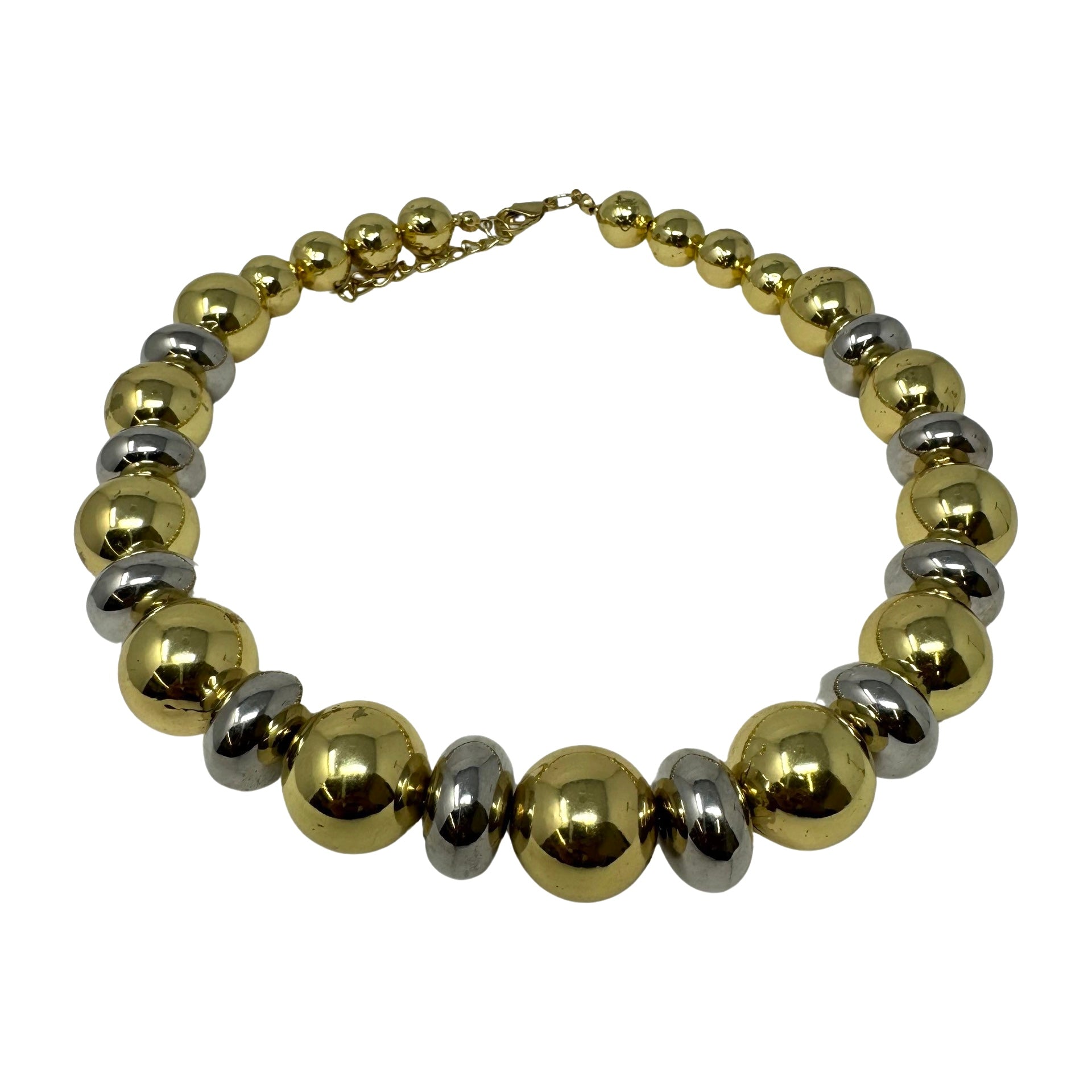 Area Stars Brass 14K Gold Plated Statement Bead Necklace