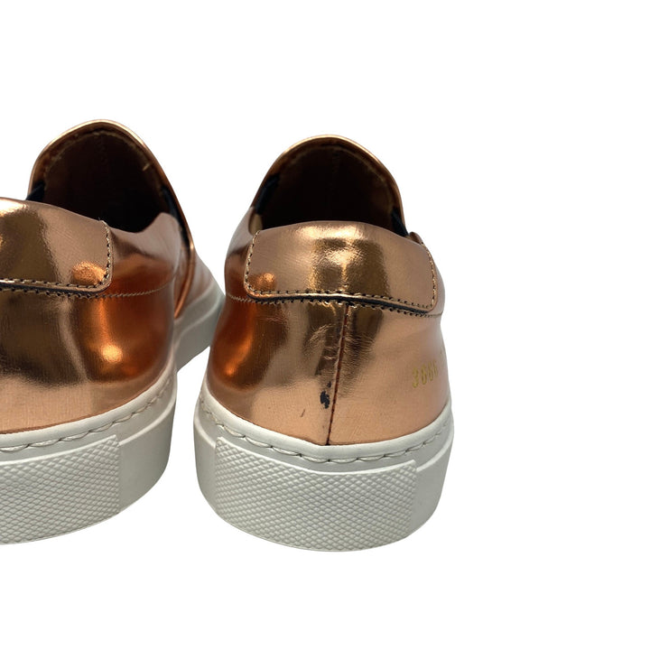Woman by Common Projects Copper Metallic Slip On Sneakers-Detail