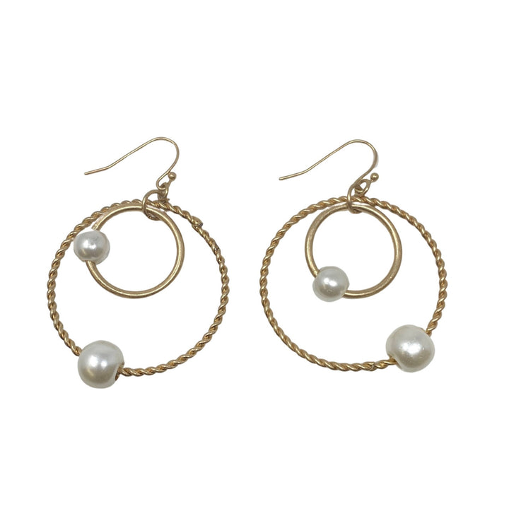 Circle Layered Twist Drop Earrings-Thumbnail