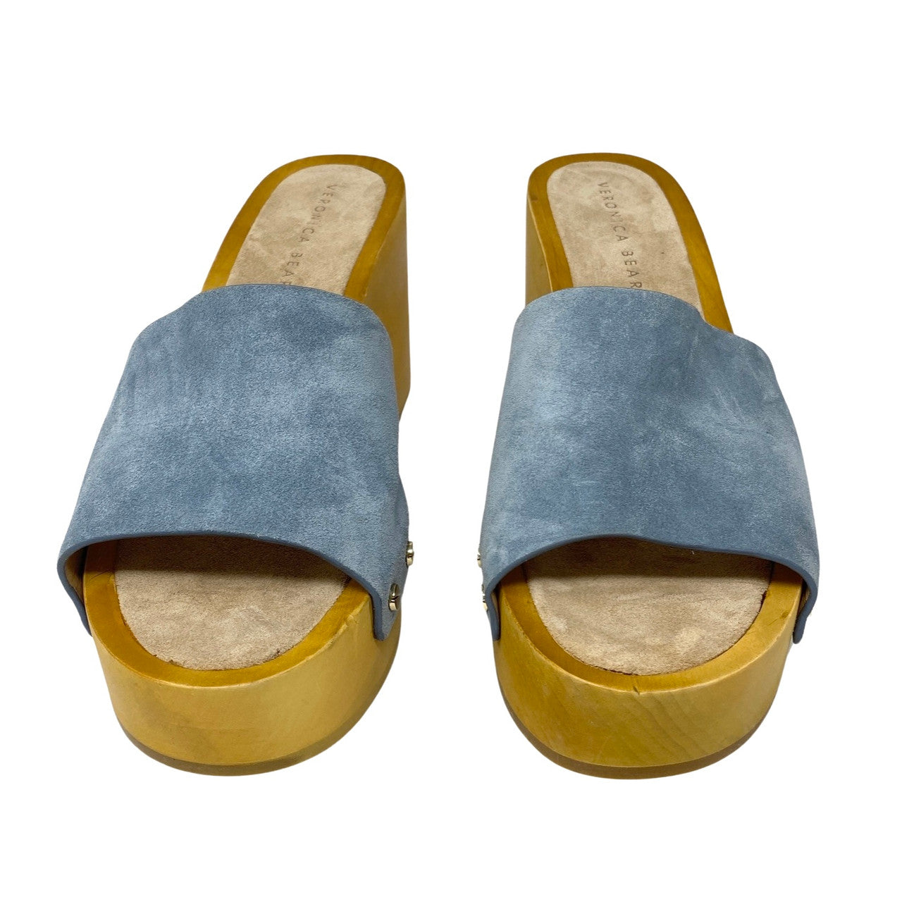 Veronica Beard Hannalee Suede Clog Sandal-blue front