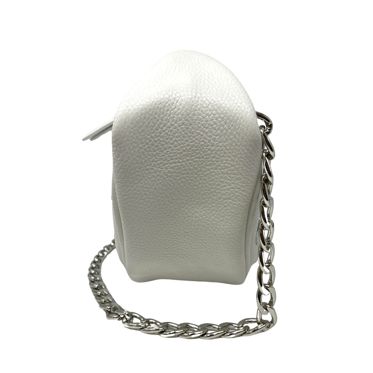 By Far Baby Cush White Grain Leather Eyelet Bag-Side 2