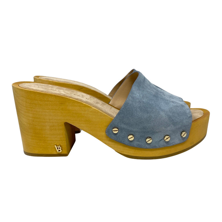 Veronica Beard Hannalee Suede Clog Sandal-blue thumbnail