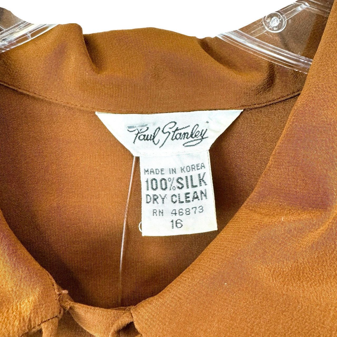 Vintage Paul Stanley Loop Detail Collar Silk Blouse