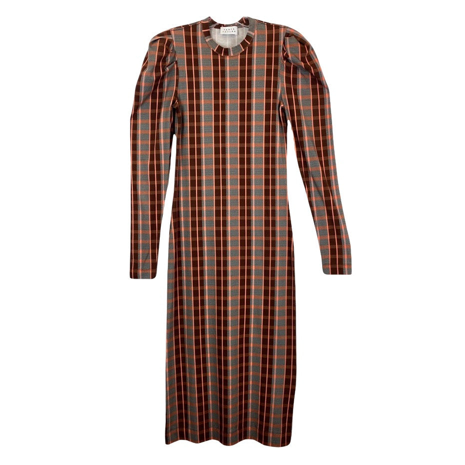 Tanya Taylor Fitted Plaid Midi Dress-Thumbnail