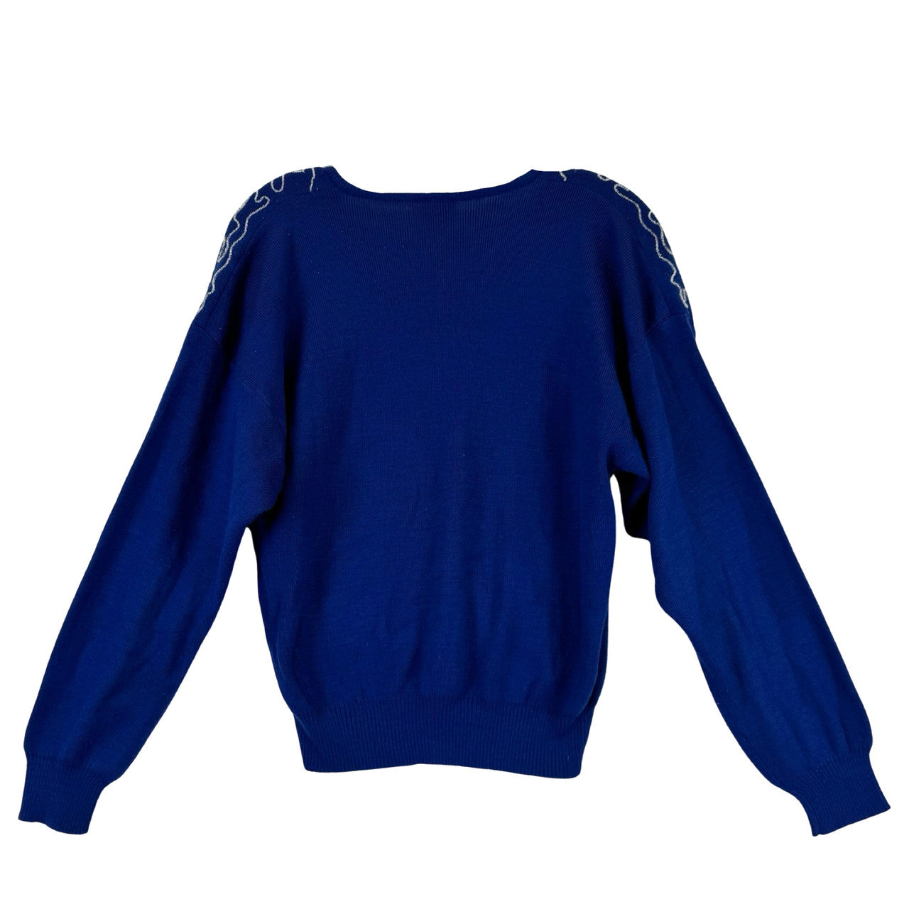 Vintage Tan Flay V-Neck Beaded Sweater-Back