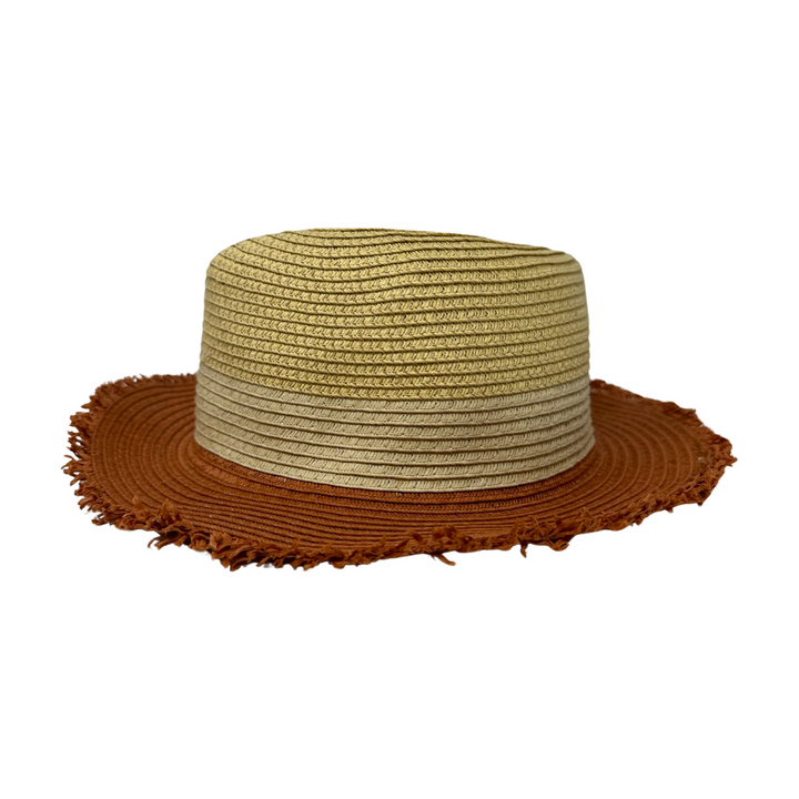 & Other Stories Colorblock Fringe Trim Straw Hat-Side