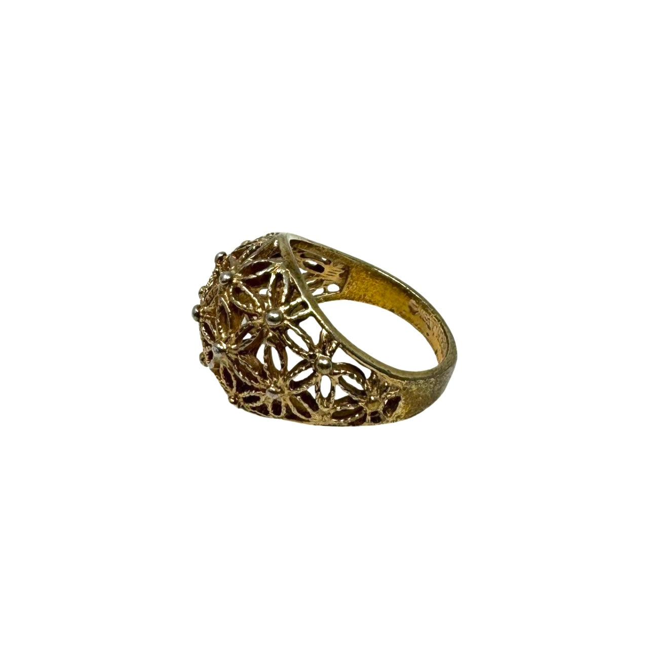 18K Gold Plated Floral Band Ring