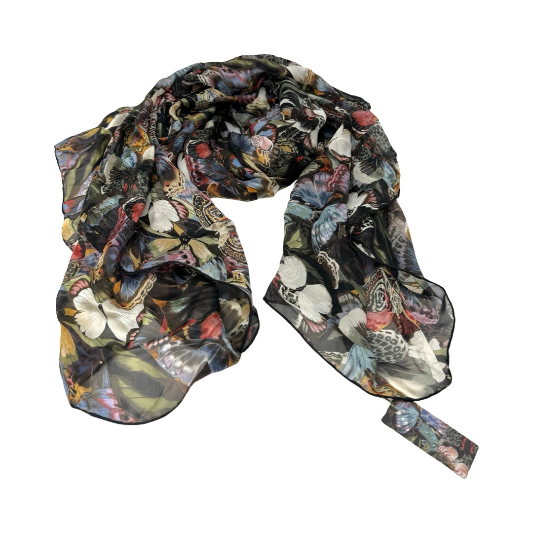 Valentino Butterfly Print Silk Scarf