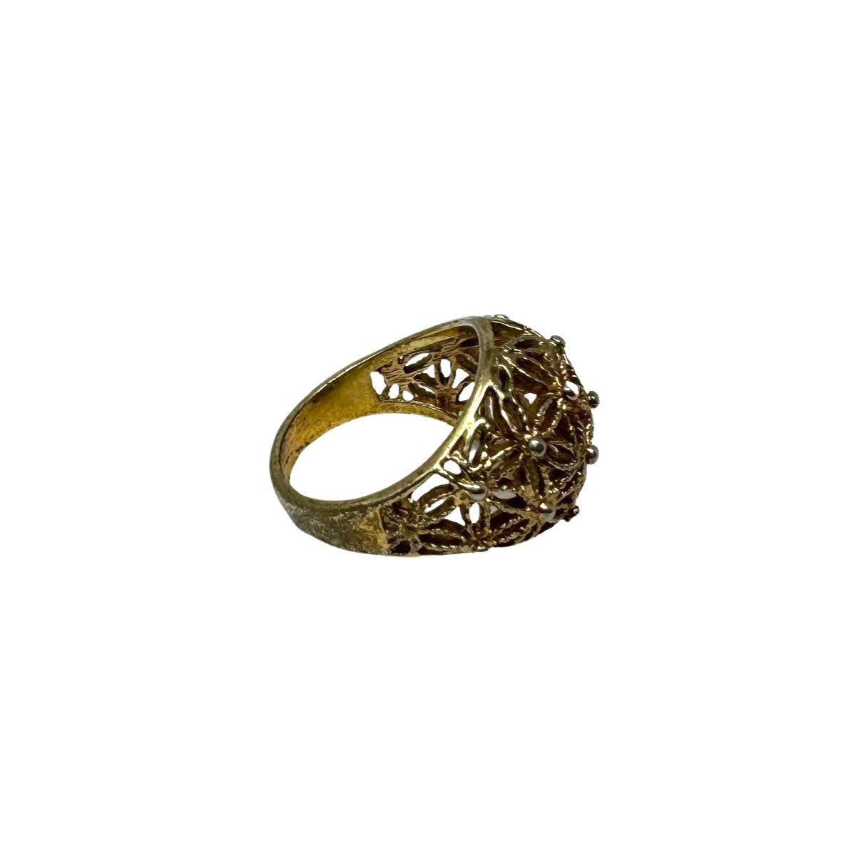 18K Gold Plated Floral Band Ring