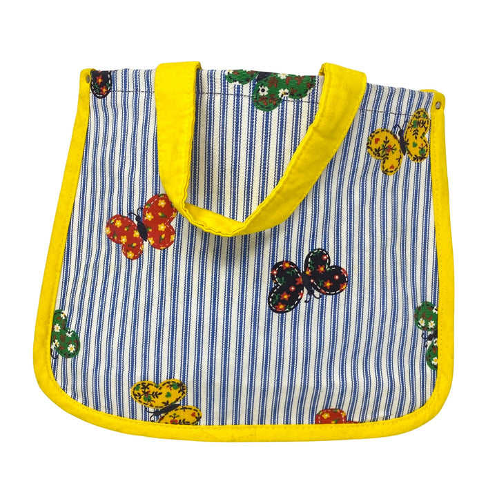 Vintage Paul B. Stone Butterfly and Stripe Tote Bag
