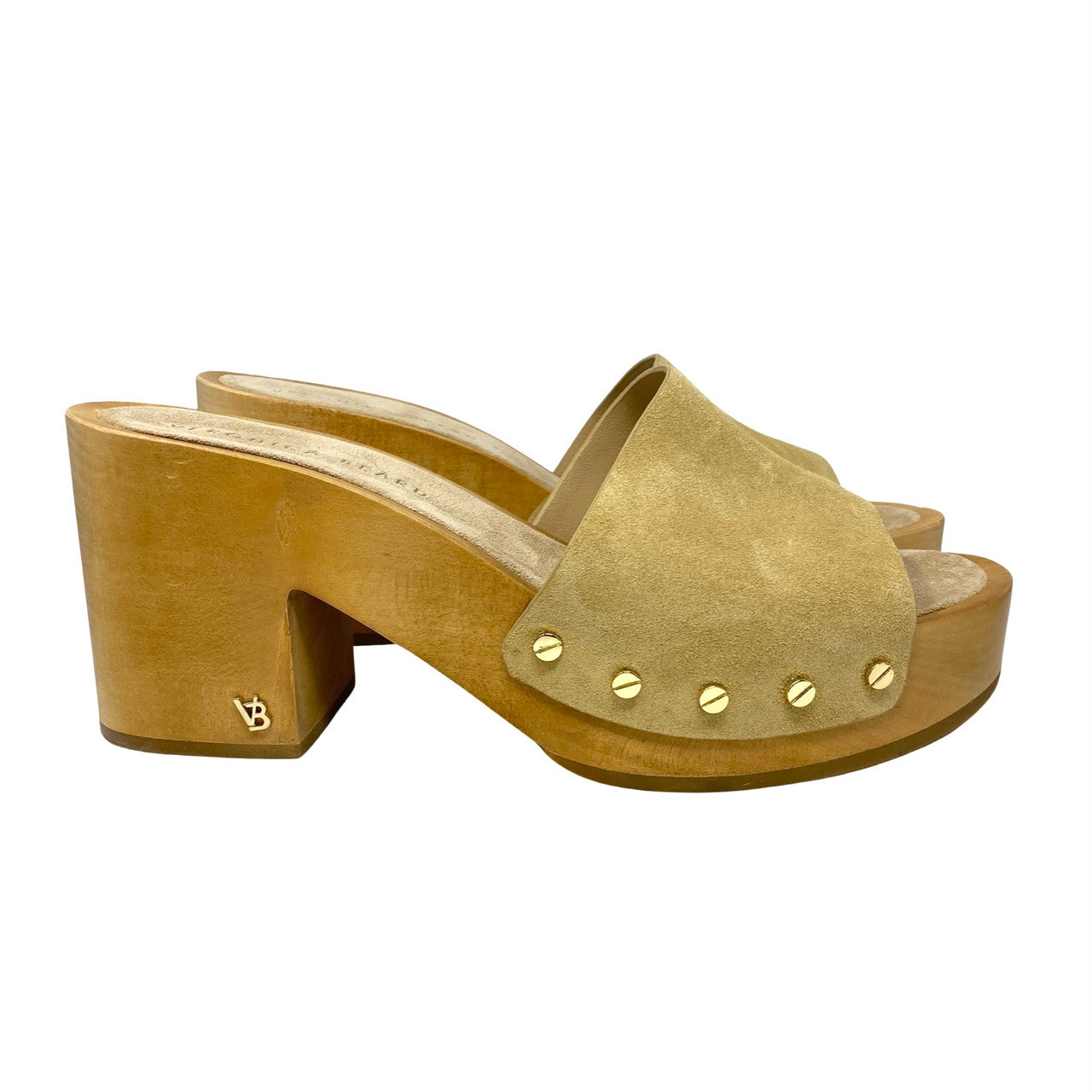 Veronica Beard Hannalee Suede Clog Sandal-beige thumbnail