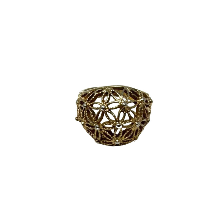 18K Gold Plated Floral Band Ring