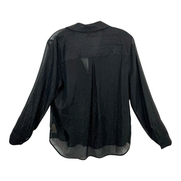 L'AGENCE Sheer Metallic Thread Shirt