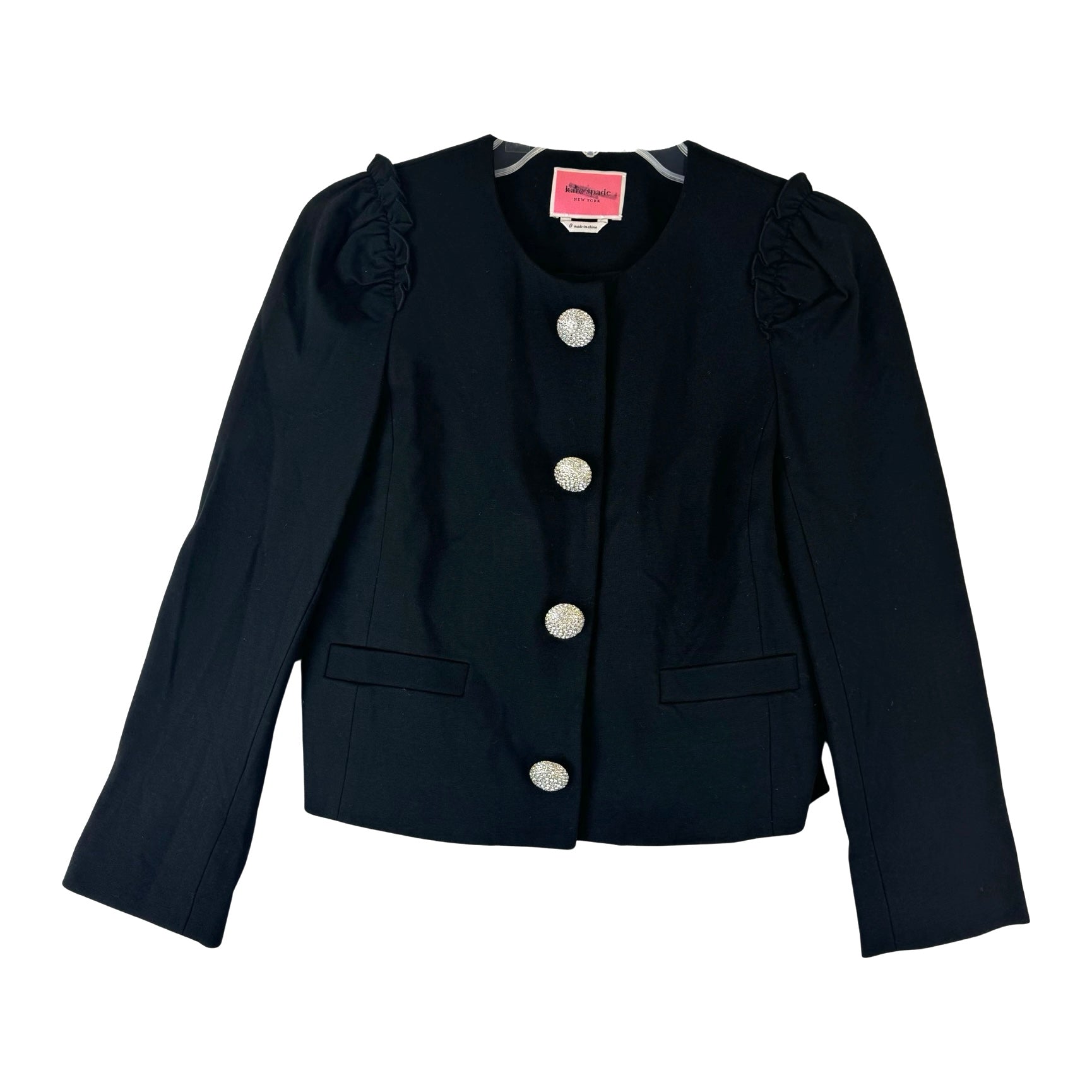 Kate Spade Oversized Jeweled Button Ponte Knit Jacket