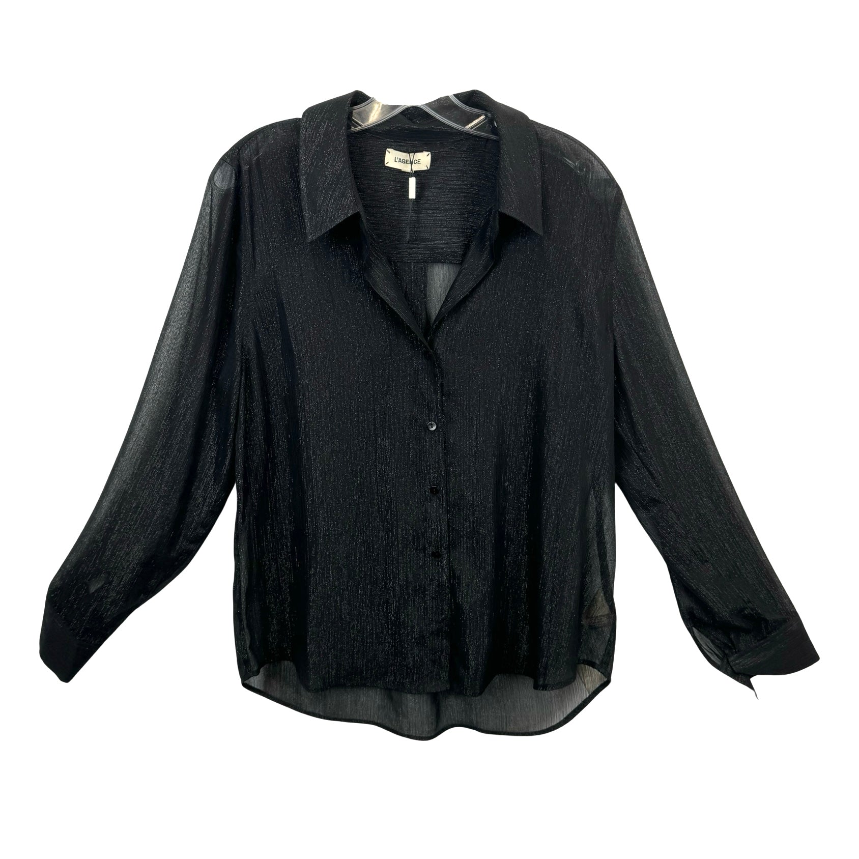 L'AGENCE Sheer Metallic Thread Shirt