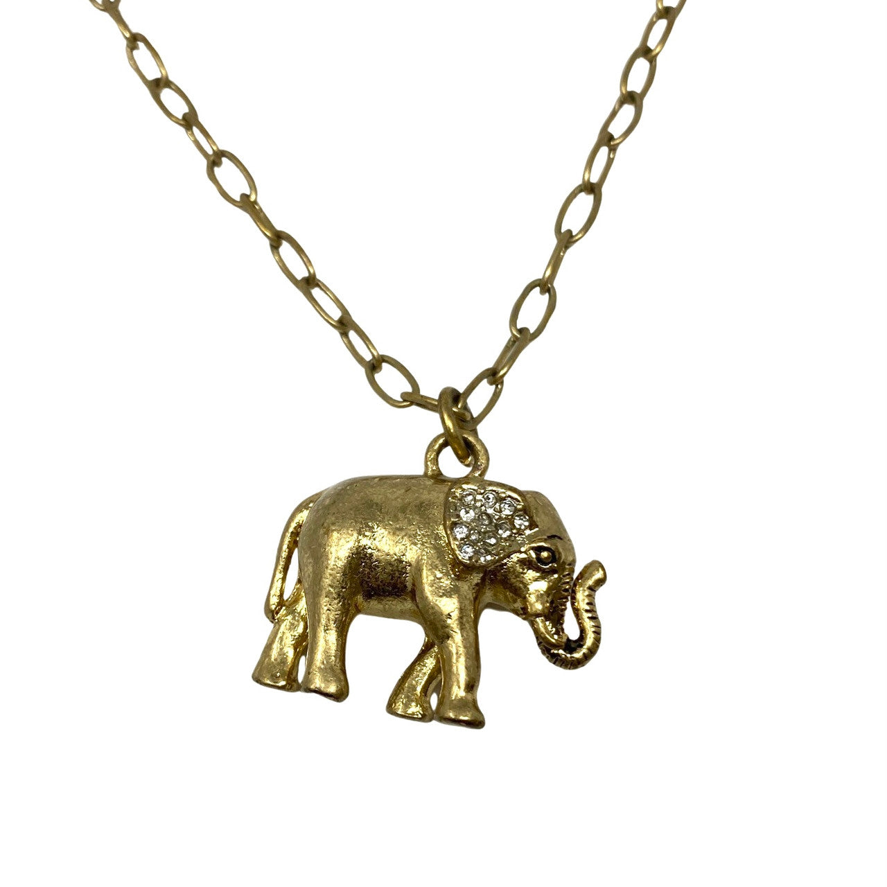 J Crew Long Chain Elephant Pendant Necklace-Detail