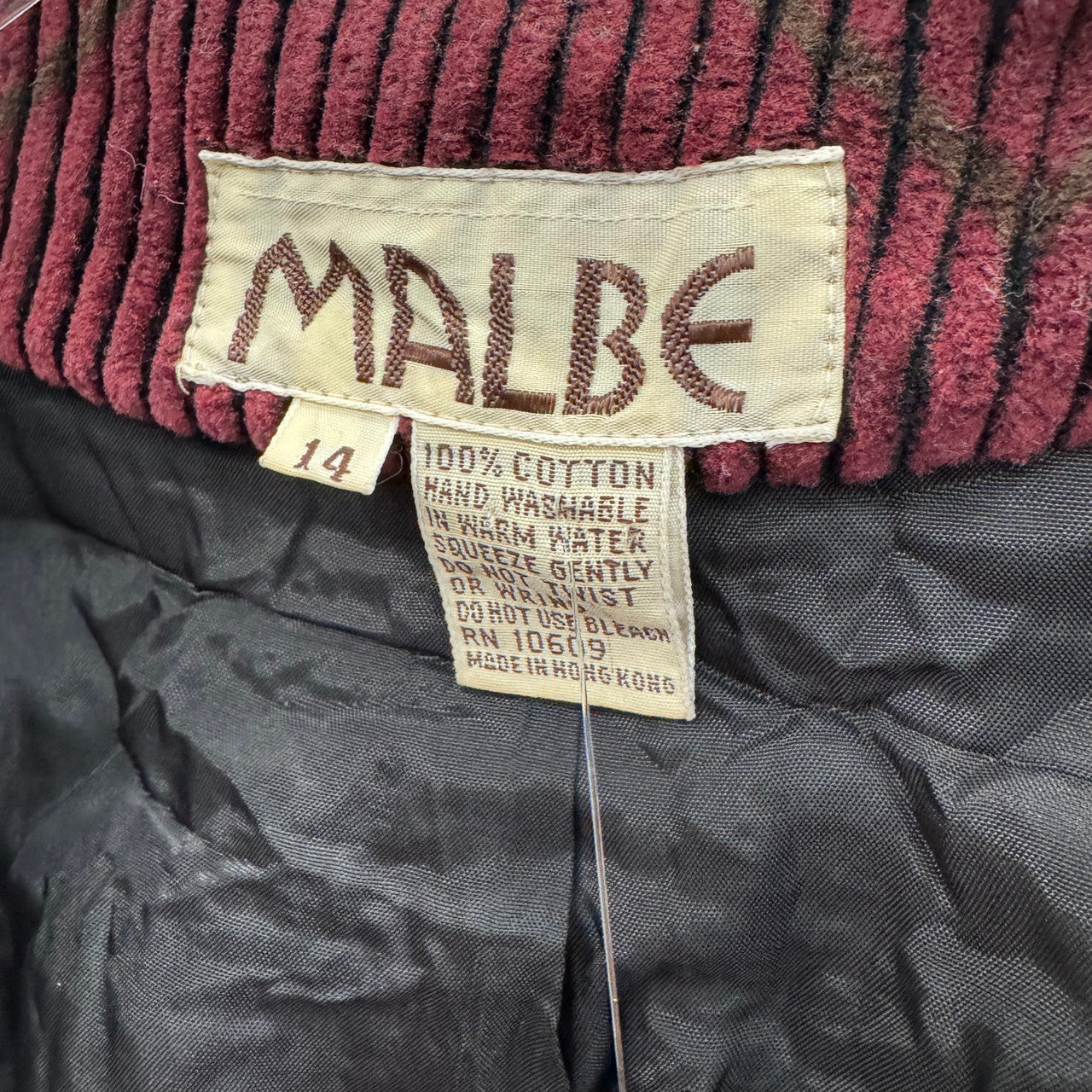 Vintage Malbe Ribbed Patterned Open Jacket-Logo