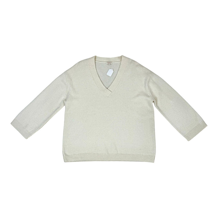 Demylee V-Neck Ribbed Trim Sweater-Thumbnail