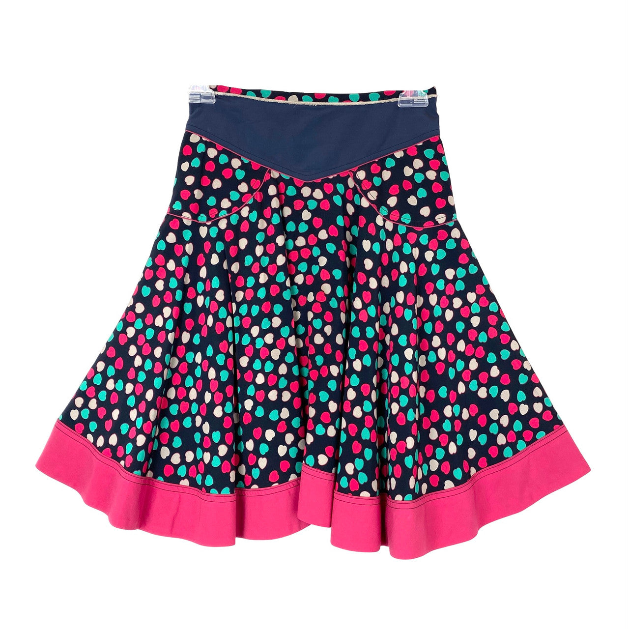 Zac Posen Heart Print Silk Skirt-Thumbnail