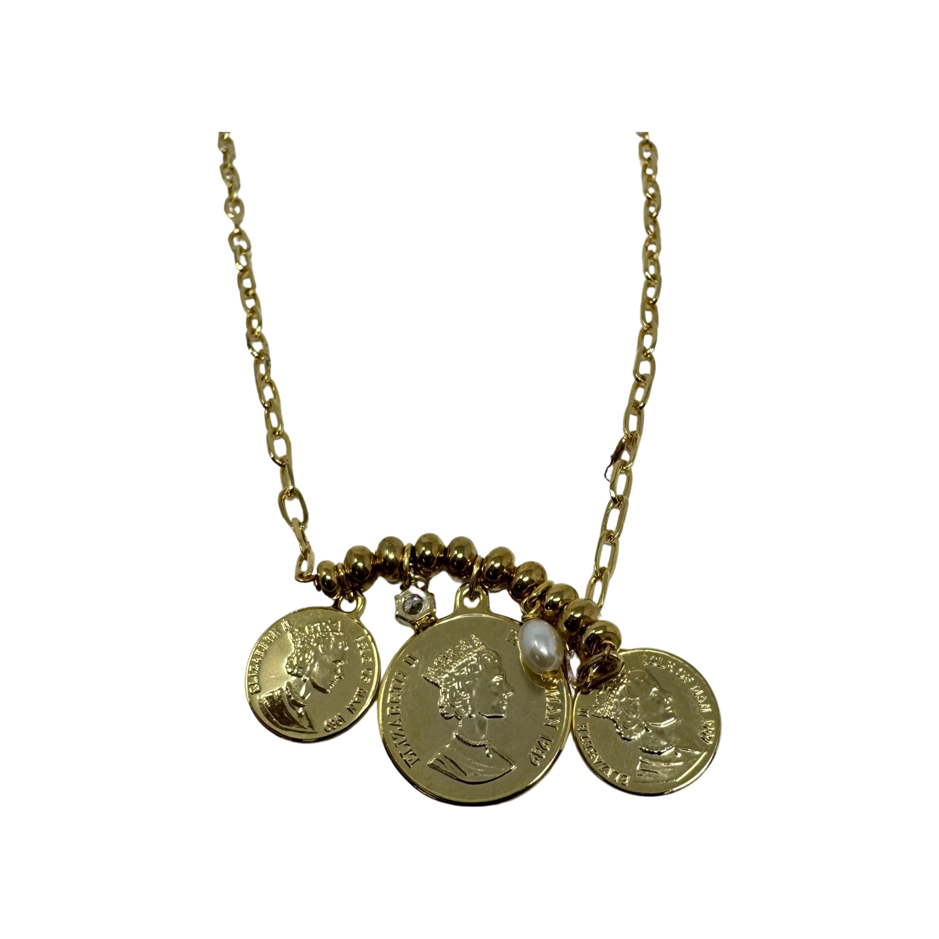 Dos Pesos Coin Pendant Necklace