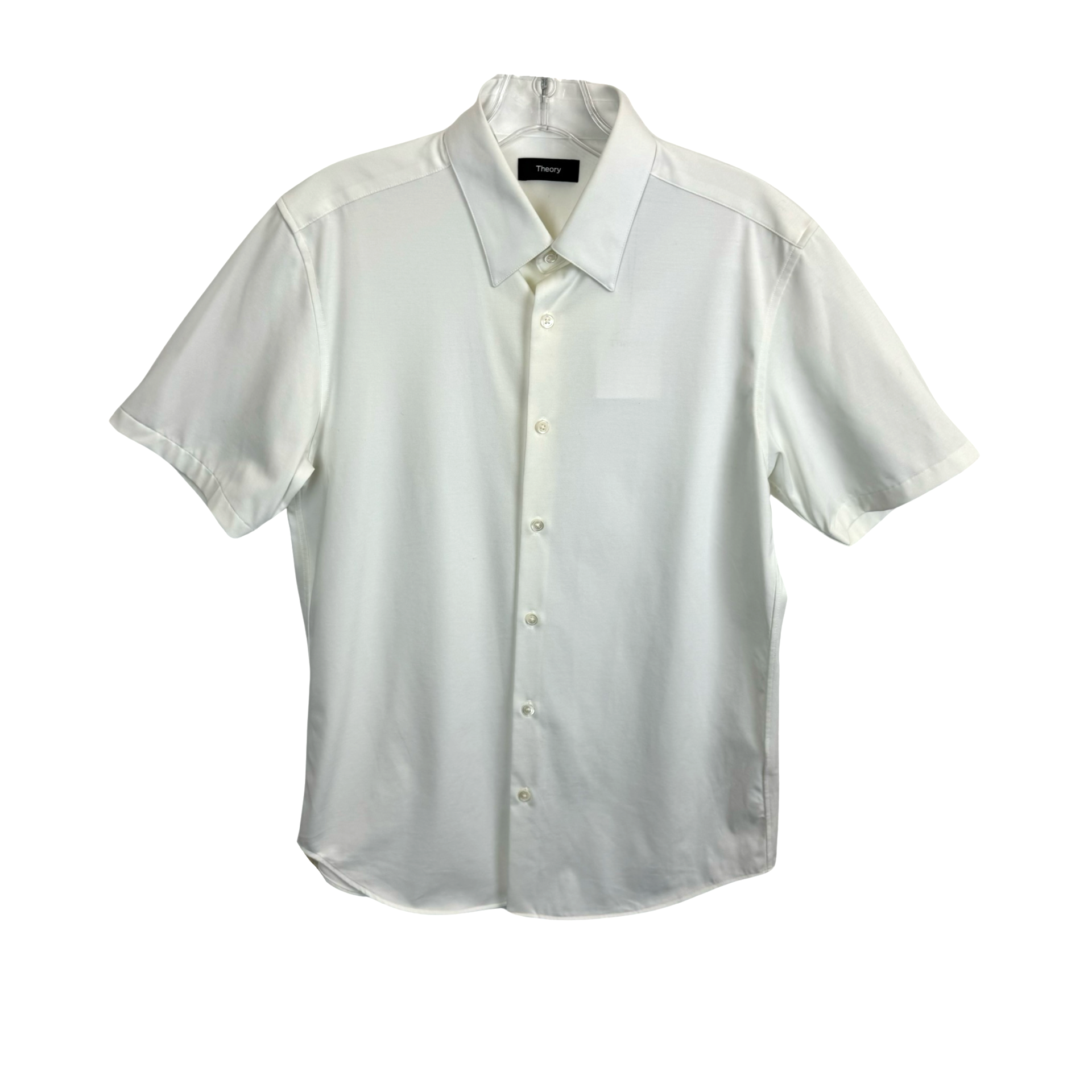 Theory Cotton Blend Short Sleeved Button Down