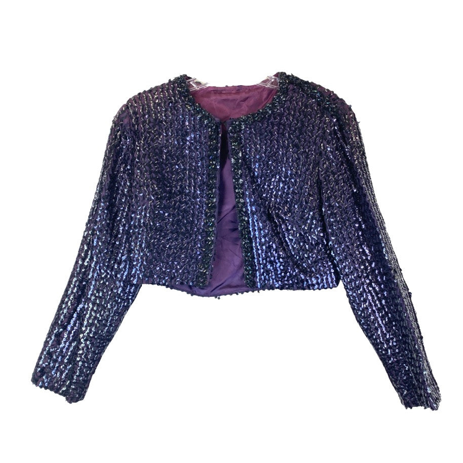 Vintage Cropped Sequin Jacket-Thumbnail